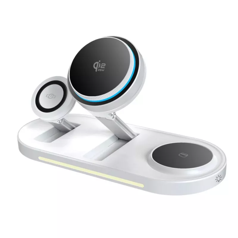 TECH-PROTECT A51 ARCTICBOOST 3-in-1 Magnetic MagSafe bezdrôtová nabíjačka 25W Qi2.2 biela