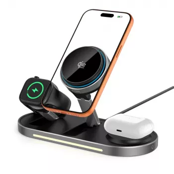 TECH-PROTECT A51 ARCTICBOOST 3in1 Magnetic MagSafe bezdrôtová nabíjačka 25W Qi2.2 čierna