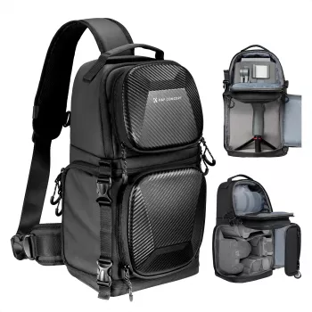 K&F Concept cez rameno fotoaparát taška 10L crossbody DSLR fotoaparát taška čierna KF13.176