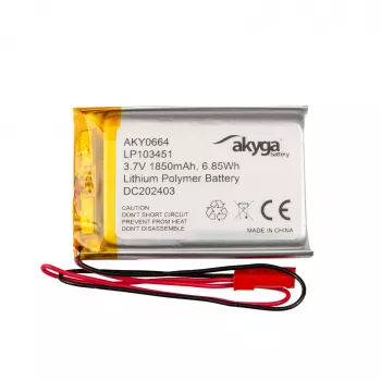 Akyga AKY0664 LP103451 Li-Po batéria 3,7 V 1850 mAh, PCM, JST 2,54 2-polový, 150 mm