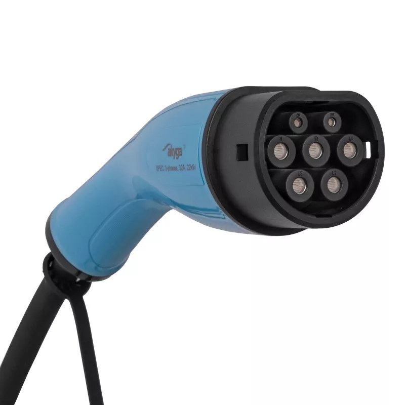 Akyga AK-EC-22 mobilná nabíjačka EV, Type-2, CEE 5-kolíkový konektor, trojfázová, 32 A, 22 kW, LCD, 5 m
