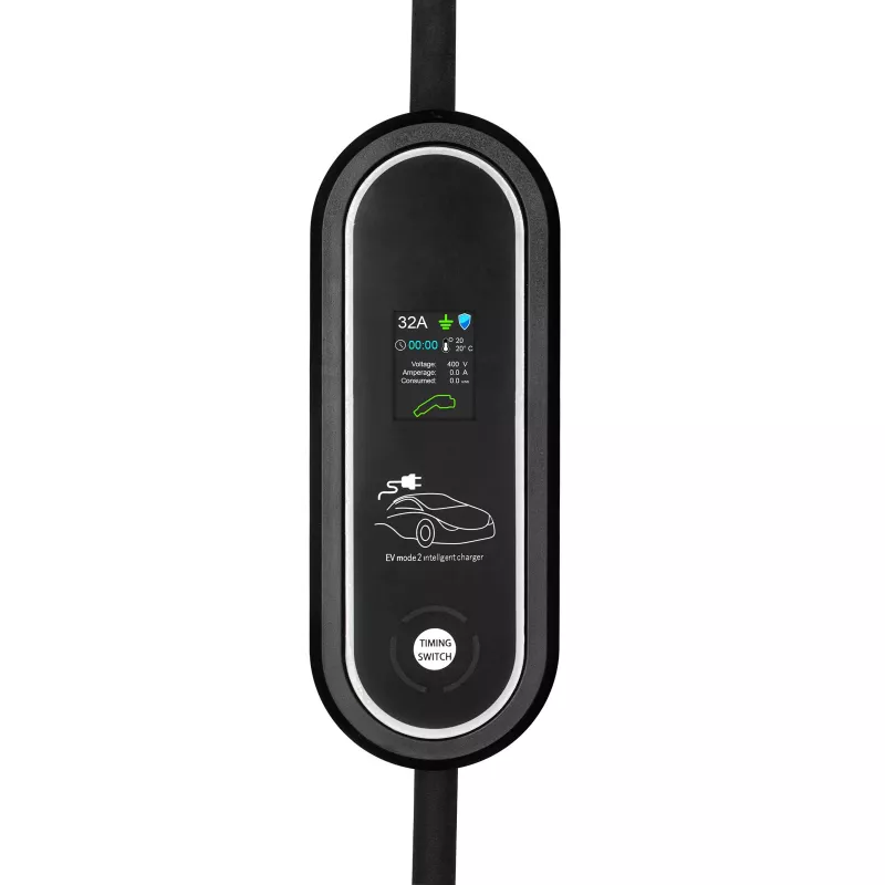 Akyga AK-EC-22 mobilná nabíjačka EV, Type-2, CEE 5-kolíkový konektor, trojfázová, 32 A, 22 kW, LCD, 5 m
