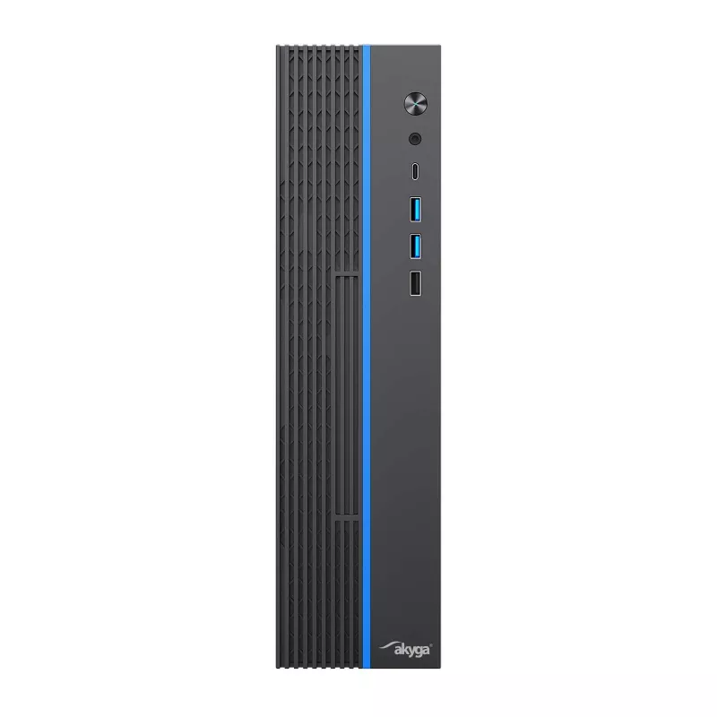 Akyga AK-302-01BL SFF PC skriňa, Micro-ATX / Mini-ITX, USB-C + 2x USB 3.0 + USB 2.0, bez napájacieho zdroja, čierna