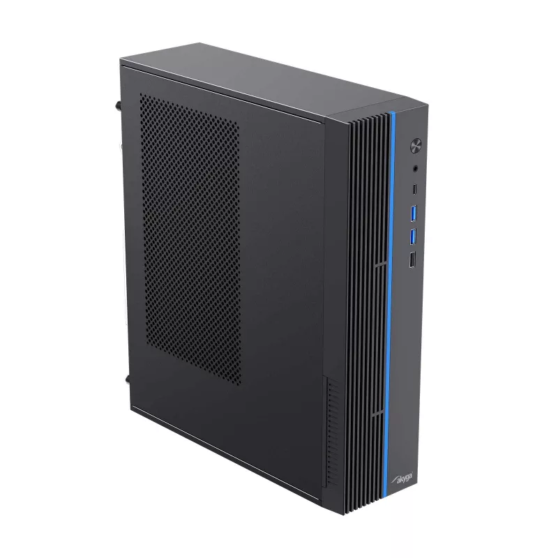 Akyga AK-302-01BL SFF PC skriňa, Micro-ATX / Mini-ITX, USB-C + 2x USB 3.0 + USB 2.0, bez napájacieho zdroja, čierna