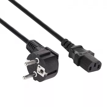 Akyga AK-PC-05S napájací kábel, CEE 7/7 na IEC C13, meď 3 x 1,5 mm², 5 m, čierny