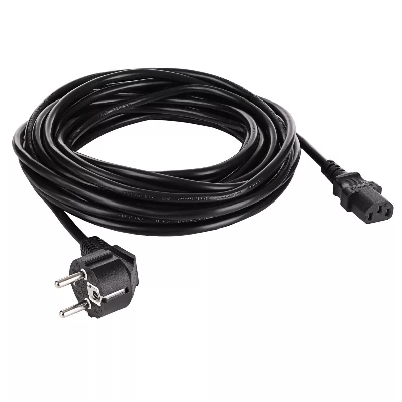 Akyga AK-PC-08S napájací kábel CEE 7/7 (Schuko) na IEC C13, 3 x 1,5 mm² meď, 10 m, čierny