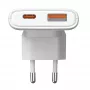 Akyga AK-CH-31 plochá GaN USB nabíjačka 65 W, USB-C PD + USB-A, biela