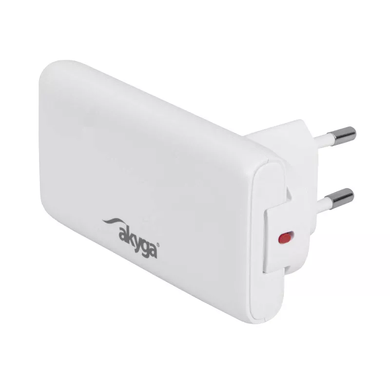 Akyga AK-CH-31 plochá GaN USB nabíjačka 65 W, USB-C PD + USB-A, biela