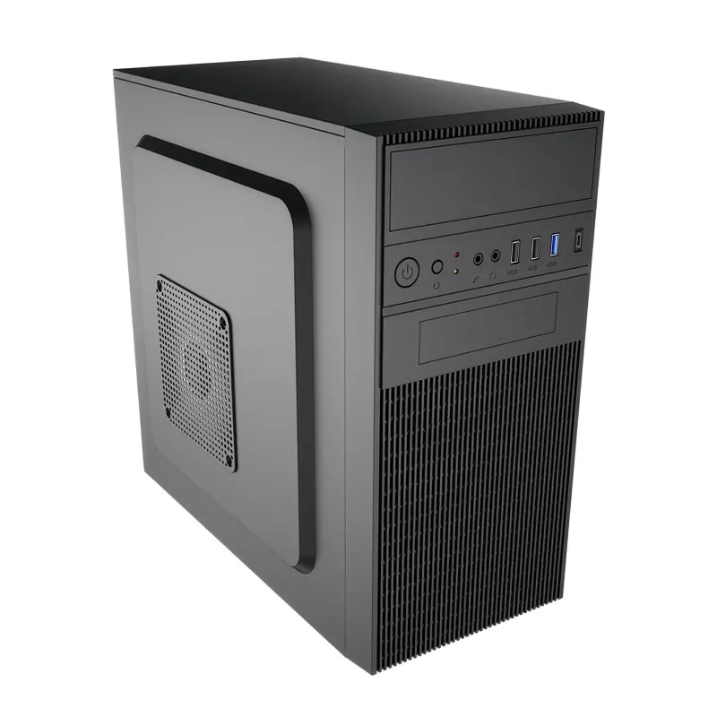 Akyga AK19BK Micro-Tower PC skriňa, Micro-ATX / Mini-ITX, USB-C + USB 3.0 + 2x USB 2.0, bez napájacieho zdroja, čierna