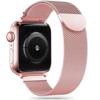 TECH-PROTECT Milanese Loop remienok pre Apple Watch 4 / 5 / 6 / 7 / 8 / 9 / SE (38 / 40 / 41 mm) ružové zlato