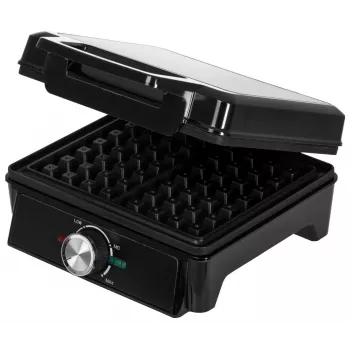 Adler AD 3088 vaflovač na 2 veľké vafle, 1600 W (max. 2000 W), nepriľnavé platne, nastaviteľná teplota, čierny (AD 3088)