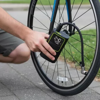 VAYOX VA0409 nabíjacia vzduchová pumpa 4000mAh valec 19mm digitálny hustilka pneumatík