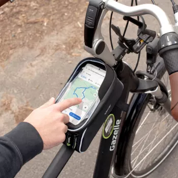 Vayox VA0450 cyklistická rámová taška s dvomi taškami a priehradkou na telefón, čierna