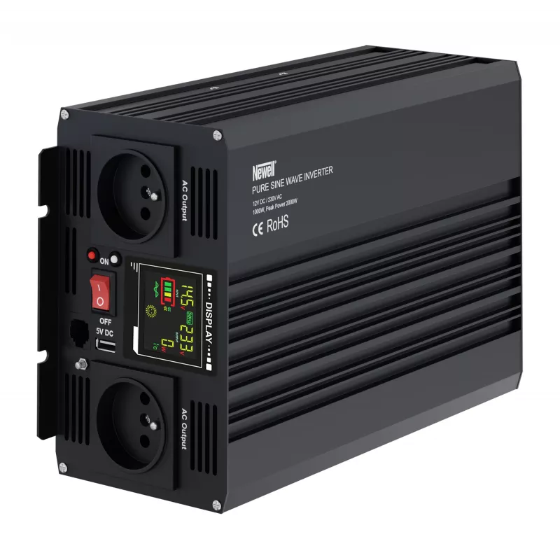 Newell menič napätia s čistou sínusovou vlnou 12V/230V 1000W
