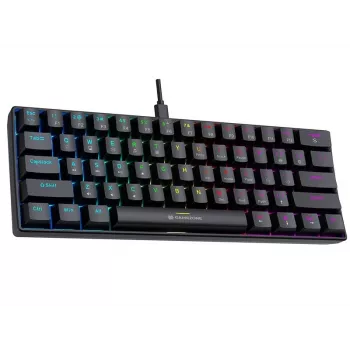 Tracer GameZone Claws 61 káblová mechanická herná klávesnica, 60% rozloženie, Outemu Blue spínače, RGB podsvietenie, čierna