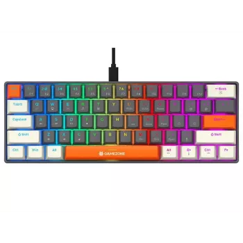 Tracer GameZone Claws 61 káblová mechanická herná klávesnica, 60% rozloženie, modré spínače, RGB podsvietenie, sivá