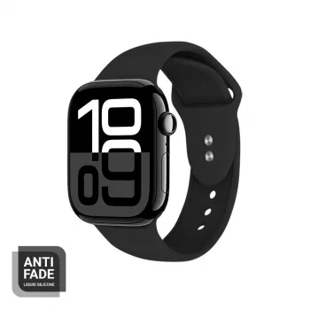 Crong Liquid Silicone Remienok pre Apple Watch 38/40/41/42 mm (čierny)