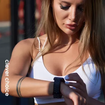 Crong Duo Sport Náramok pre Apple Watch 38/40/41/42 mm (čierna/limetkovo-zelená)