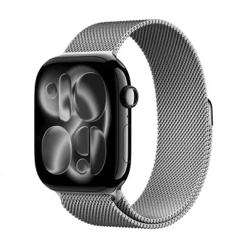 Crong Milano Steel Nerezový Milanese Loop náramok pre Apple Watch 38/40/41/42 mm (strieborný)