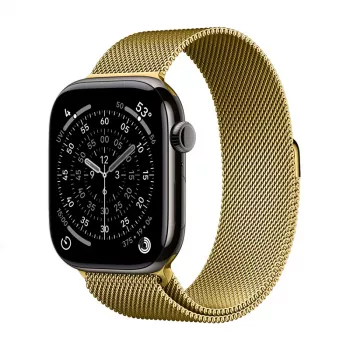 Crong Milano Steel - Nerezový náramok pre Apple Watch 42/44/45/49 mm (zlatý)