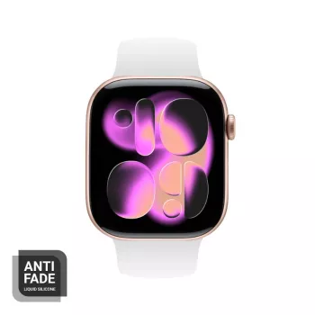 Crong Liquid Silicone Náramok pre Apple Watch 38/40/41/42 mm (biely)