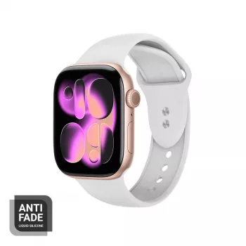 Crong Liquid Silicone Náramok pre Apple Watch 38/40/41/42 mm (biely)