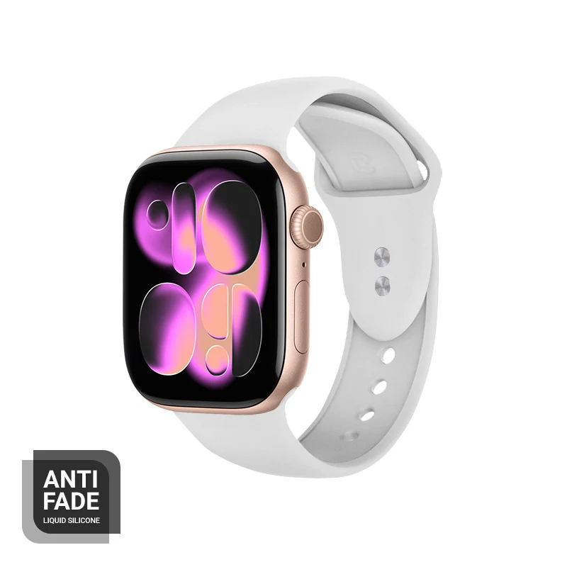 Crong Liquid Silicone Náramok pre Apple Watch 38/40/41/42 mm (biely)