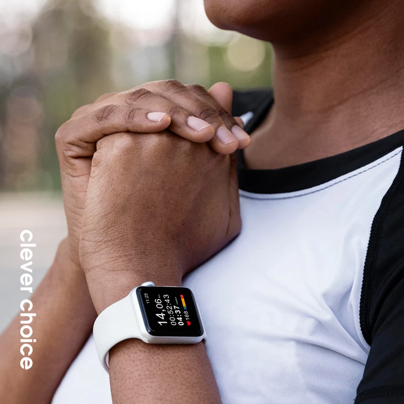 Crong Liquid Silicone Náramok pre Apple Watch 38/40/41/42 mm (biely)