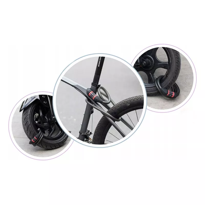 Rockbros RKS507-1BK kombinovaný káblový zámok 1,8 m čierny