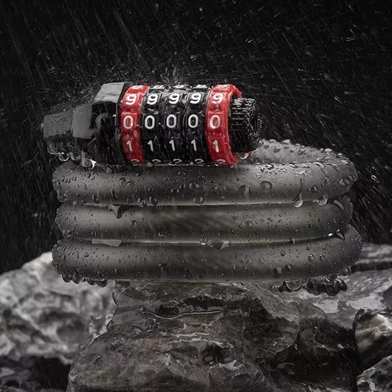 Rockbros RKS507-1BK kombinovaný káblový zámok 1,8 m čierny