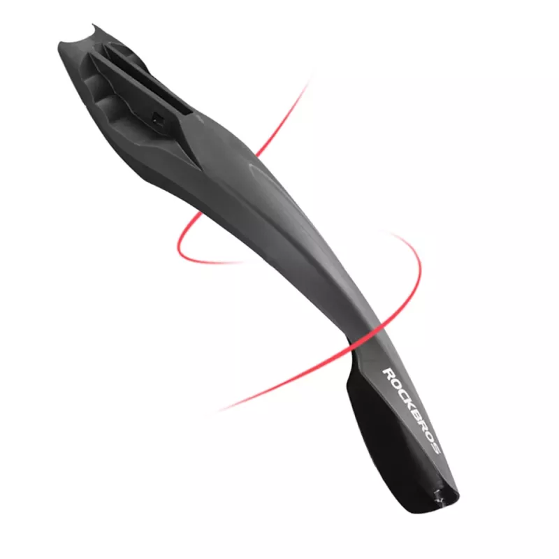 ROCKBROS DNB8001BK zadný cyklistický blatník s červeným LED svetlom - čierny
