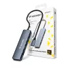 WOZINSKY WHBC10Y4S USB-C hub 6-in-1 multifunkčný hliníkový s 15 cm káblom - sivý