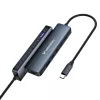 WOZINSKY WHBC10Y4S USB-C hub 6-in-1 multifunkčný hliníkový s 15 cm káblom - sivý