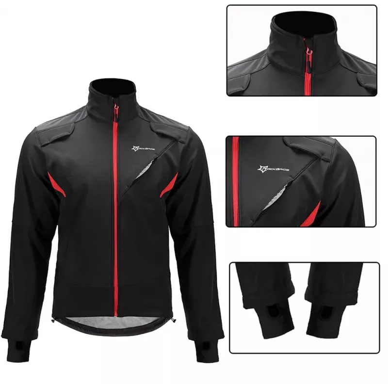 ROCKBROS YPW021 vetruodolná cyklistická bunda, čierna, veľkosť XL