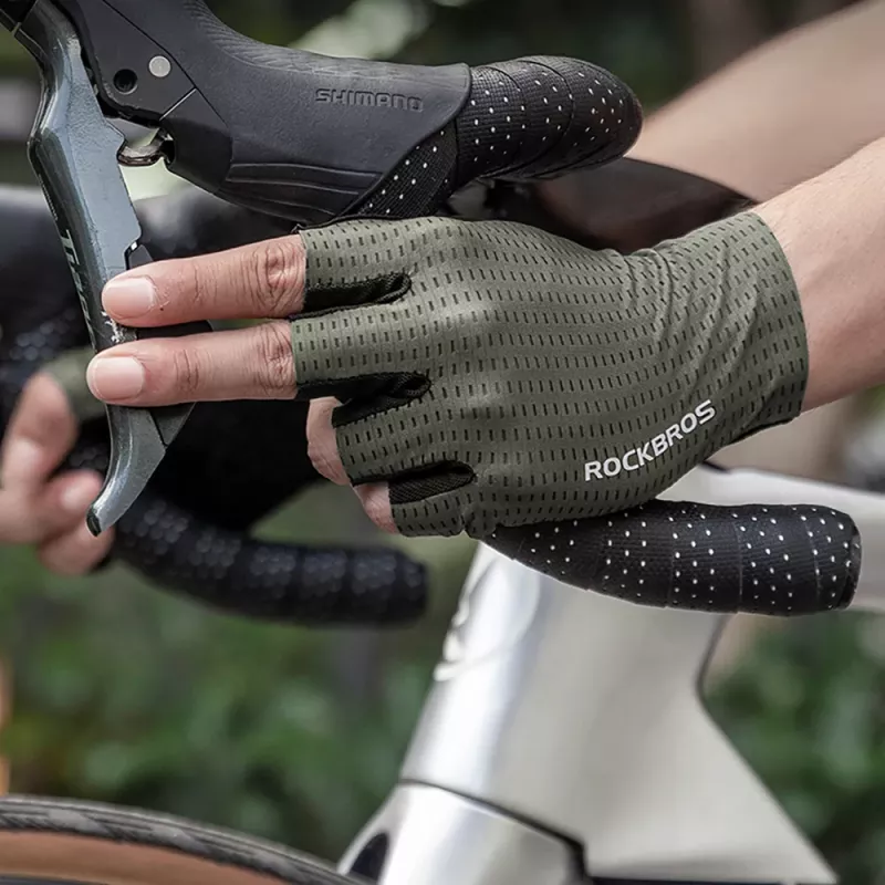 ROCKBROS priedušné krátkoprsté cyklistické rukavice, veľkosť XL, zelené