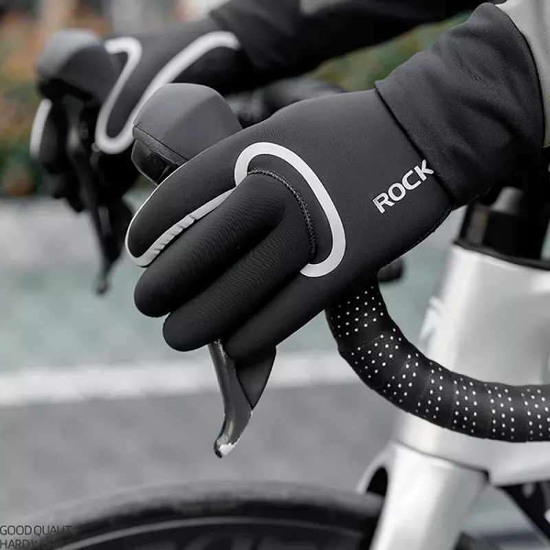 ROCKBROS celoprstové vodoodolné cyklistické rukavice L/XL čierne