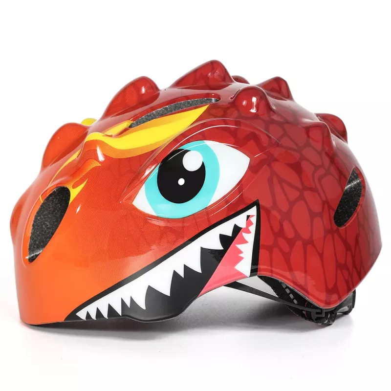 Wozinsky detská cyklistická prilba s motívom draka ľahká 50-54 cm - červená