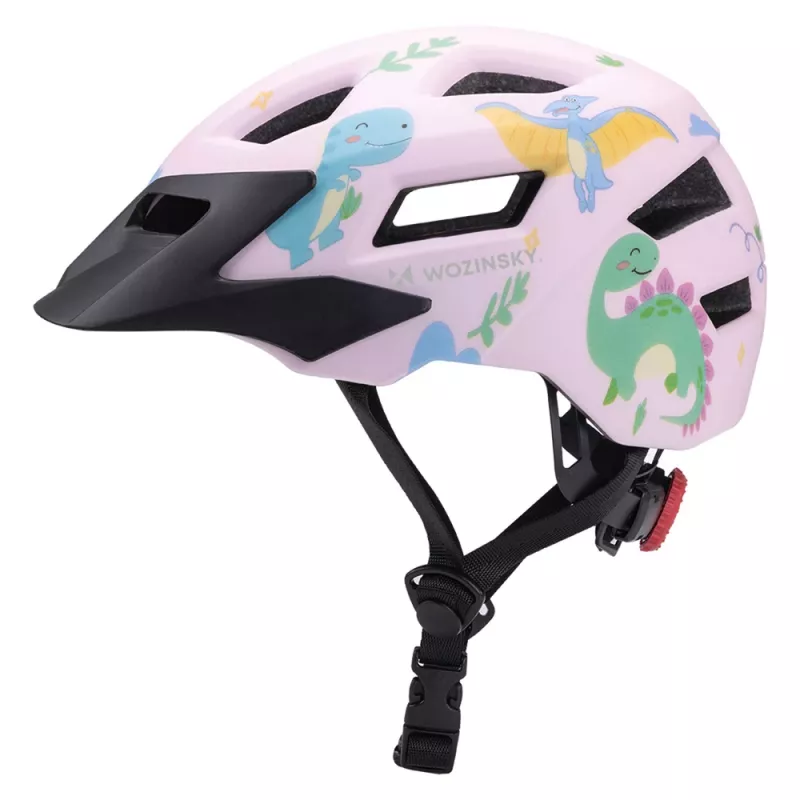 Wozinsky detská MTB cyklistická prilba s odnímateľným štítom 52-56 cm - ružová
