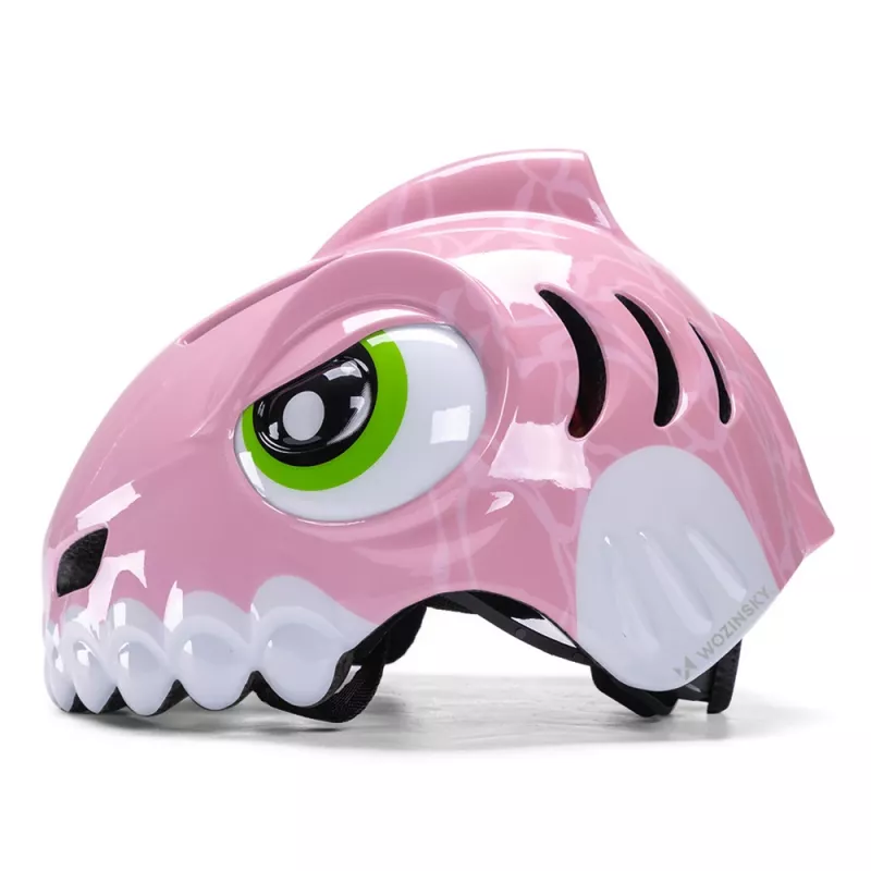 WOZINSKY detská cyklistická prilba s motívom dinosaura 52-56 cm ružová
