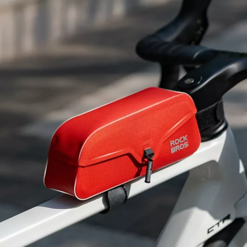 ROCKBROS rámová taška na bicykel 0,9L vodoodolná s magnetickým uzáverom - červená