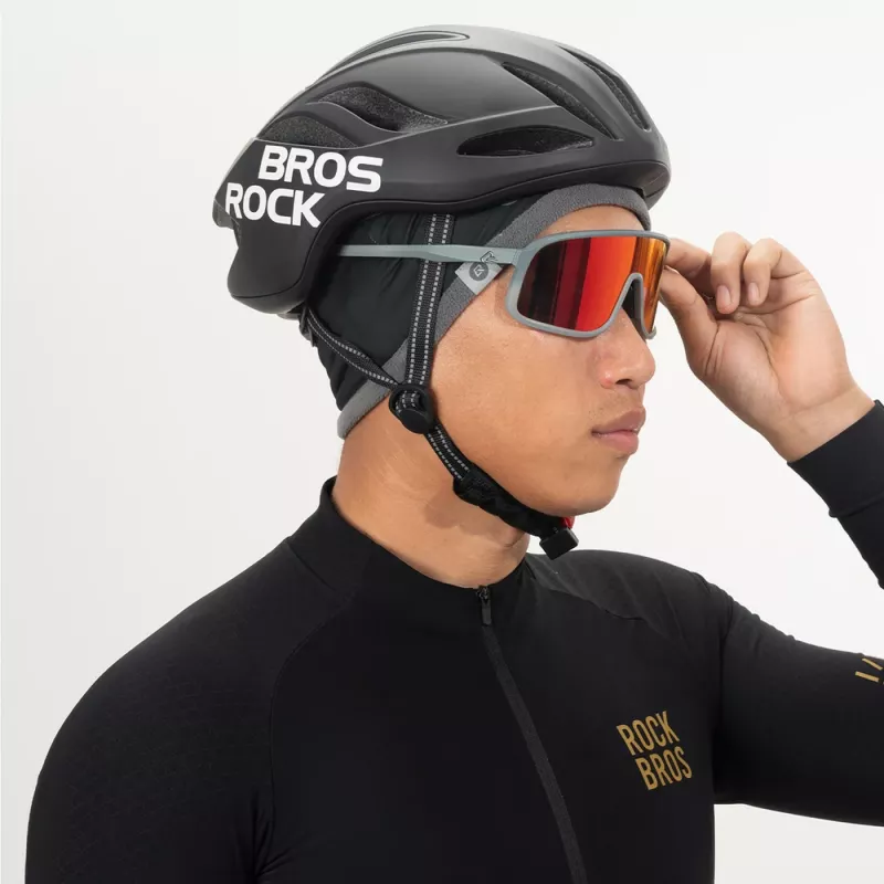 ROCKBROS YDM001 obojstranná termo cyklistická čiapka - sivá