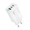 Wozinsky GaN 65W nabíjačka s USB-A a 2x USB-C konektormi a USB-C káblom 65W - biela