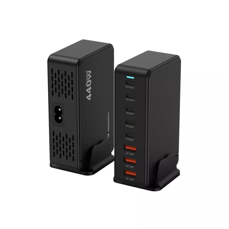 Wozinsky WSL-440 440W GaN QC3 nabíjacia stanica - čierna