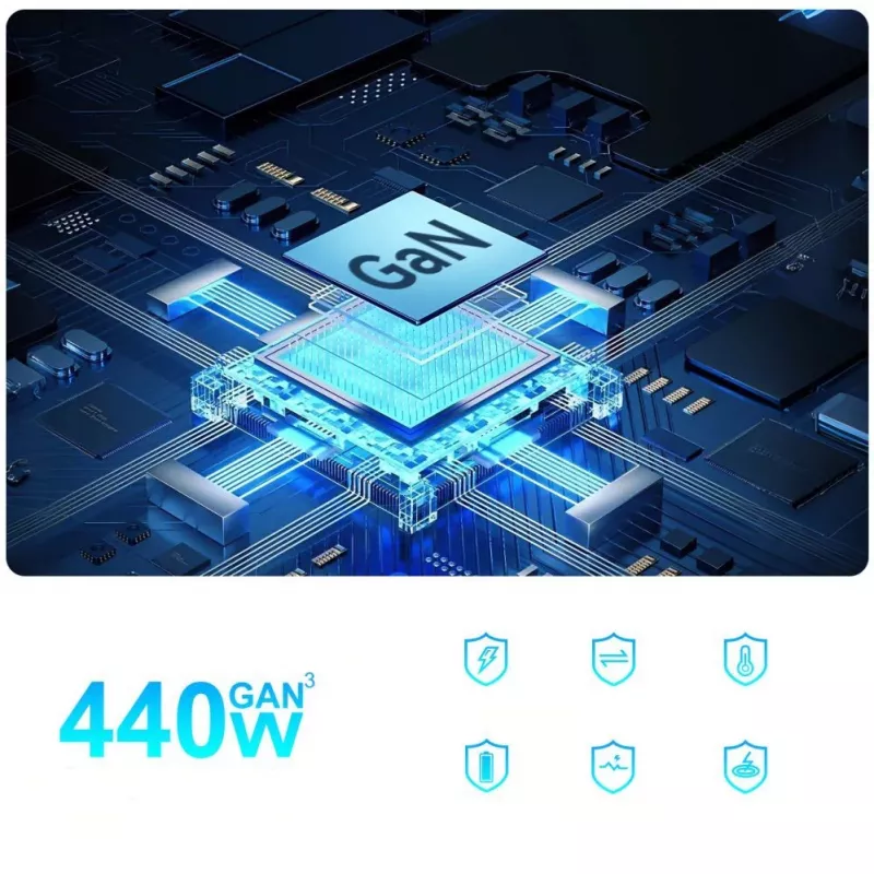 Wozinsky 240W GaN QC3 nabíjacia stanica - čierna