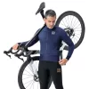 ROCKBROS YDWT014 zimná dvojvrstvová fleece cyklistická bunda XXL modrá