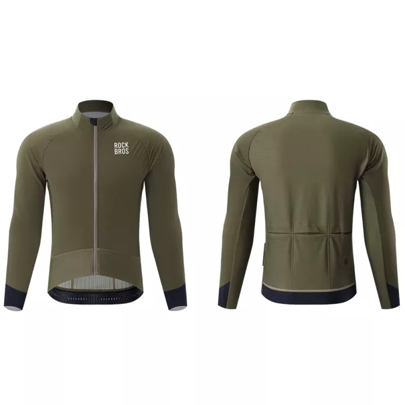 ROCKBROS YDWT014 zimná dvojvrstvová fleece cyklistická bunda XL zelená