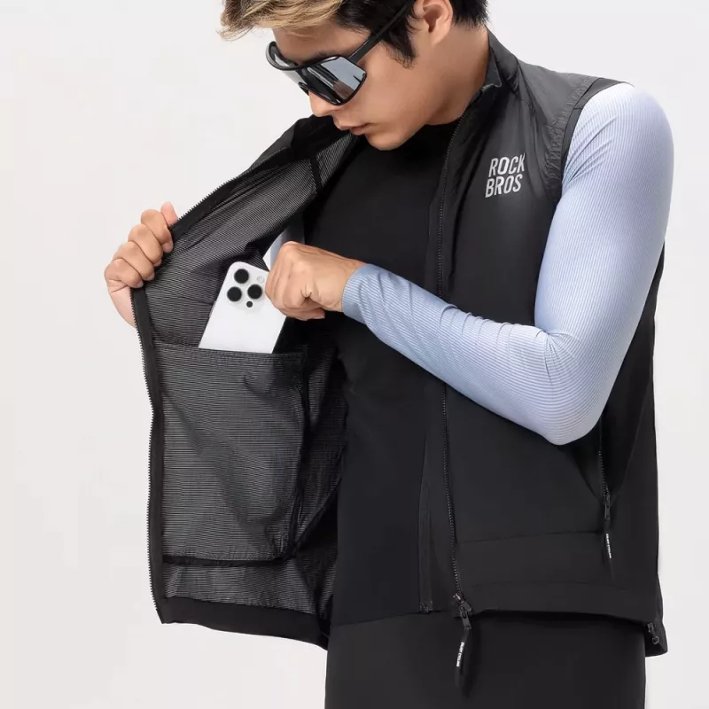 ROCKBROS nepremokavá cyklistická vesta YDMJ003 jar/jeseň veľkosť M čierna