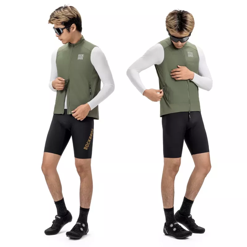 ROCKBROS YDMJ003 nepremokavá cyklistická vesta jar/jeseň veľkosť M zelená