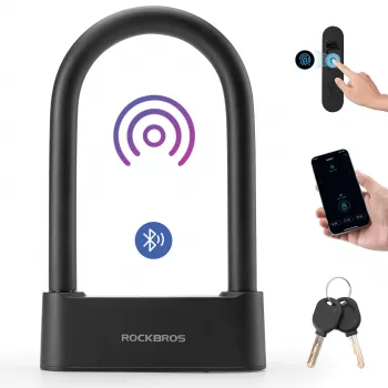 Rockbros SMART odtlačkový prstom a Bluetooth cyklistický káblový zámok 100 cm čierny
