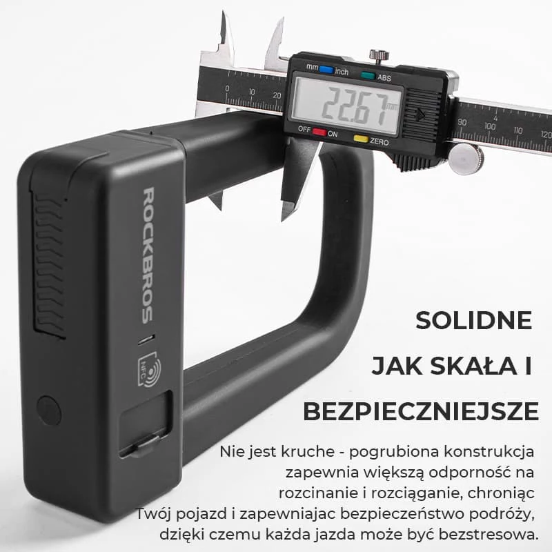 Rockbros RBNS1 SMART NFC U-zámok - čierny